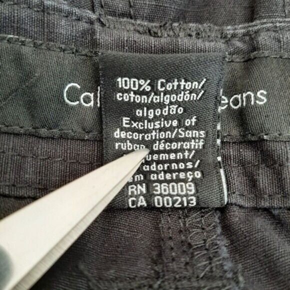 CALVIN KLEIN 100% Cotton Casual Straight Leg Crop Pants Navy Sz 10 - Picture 9 of 9